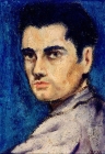 Dipinto in olio su tavola di cm.30x40 denominato Autoritratto realizzato da Fulvio Monai nel 1946